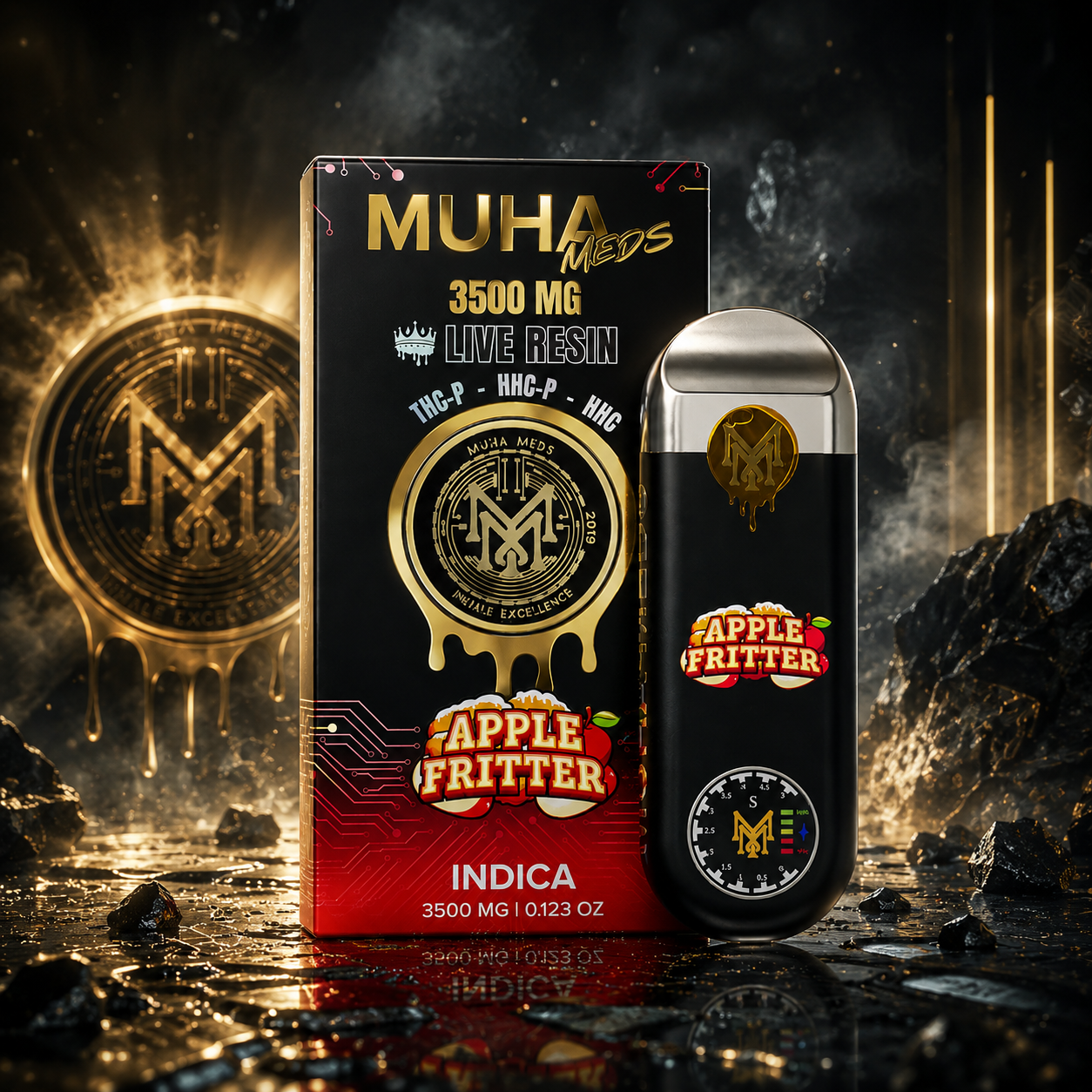 Muha Meds Gen 3 THCP Live Resin Disposable 3.5G APPLE FRITTER