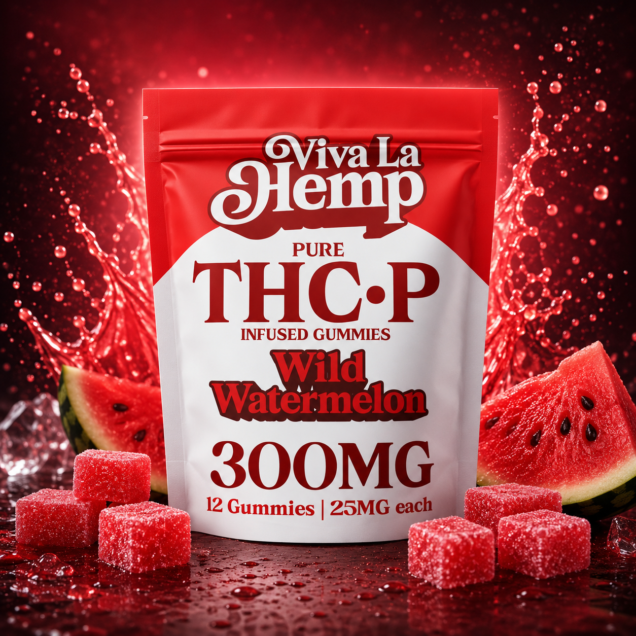 Pure THC-P Infused Gummies 300MG - Wild Watermelon