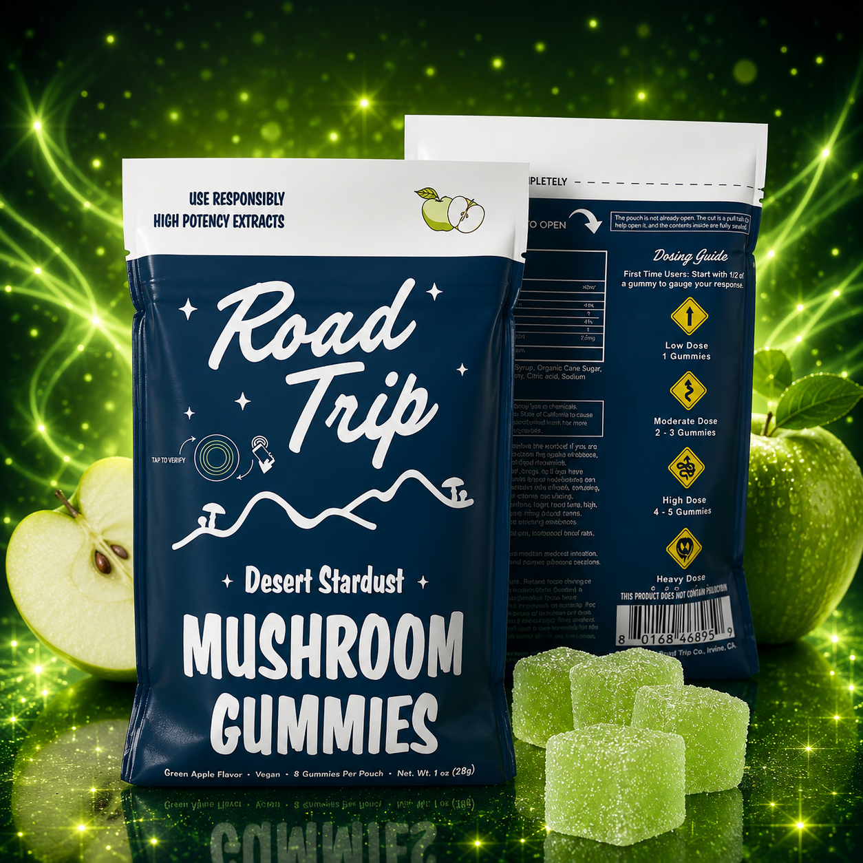 Desert Stardust Mushroom Gummies - Green Apple
